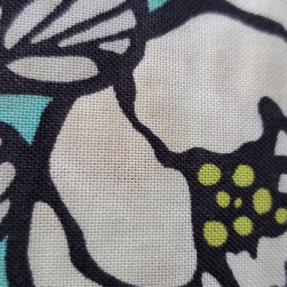 Vera Bradley 11x14 green,aqua,white, blk zipper bag - Picture 12 of 14